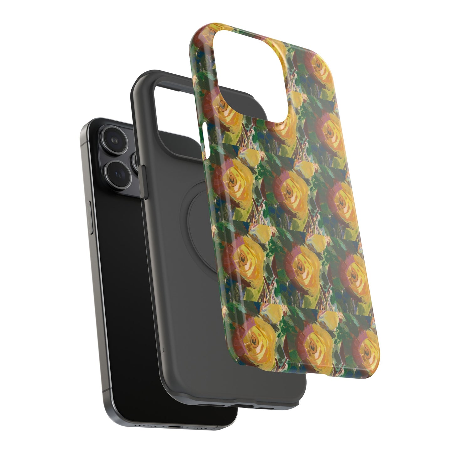 Vintage Yellow Rose - Tile Pattern Phone Case