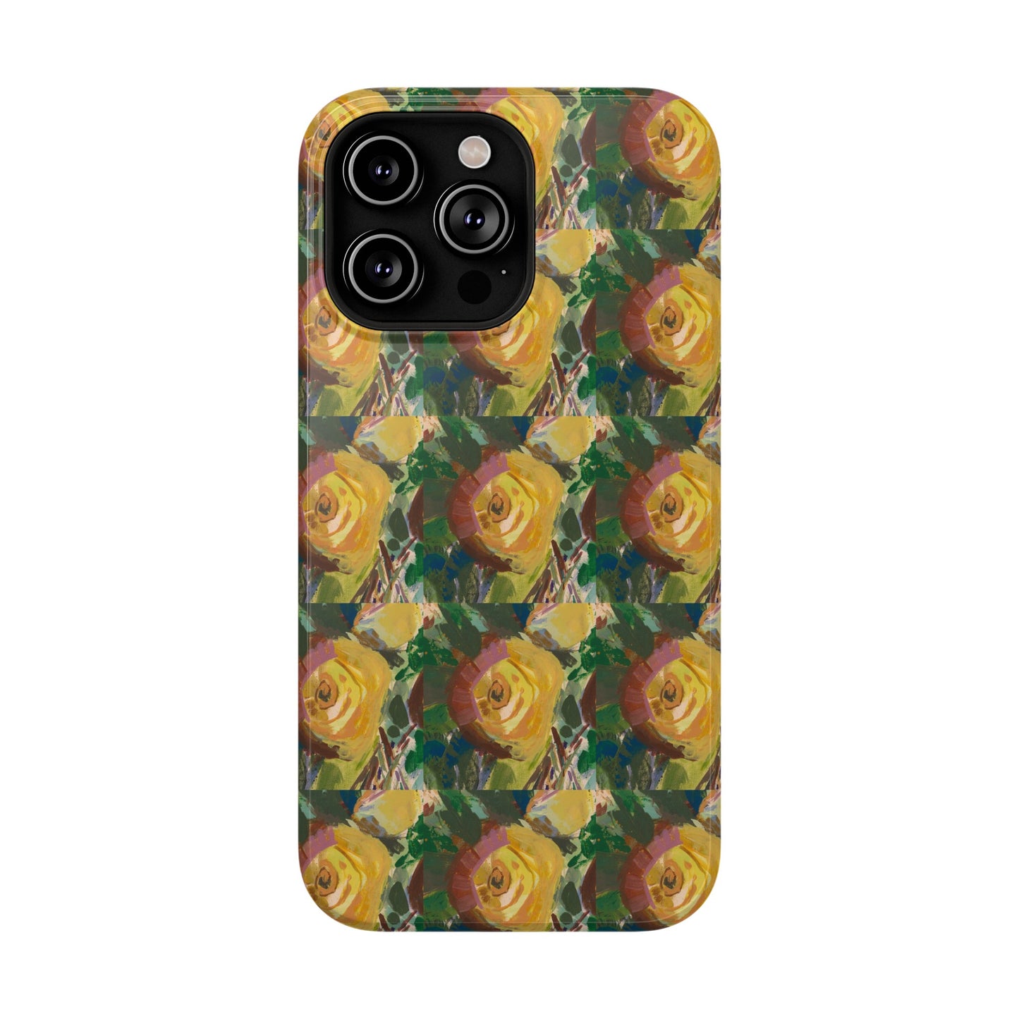 Vintage Yellow Rose - Tile Pattern Phone Case