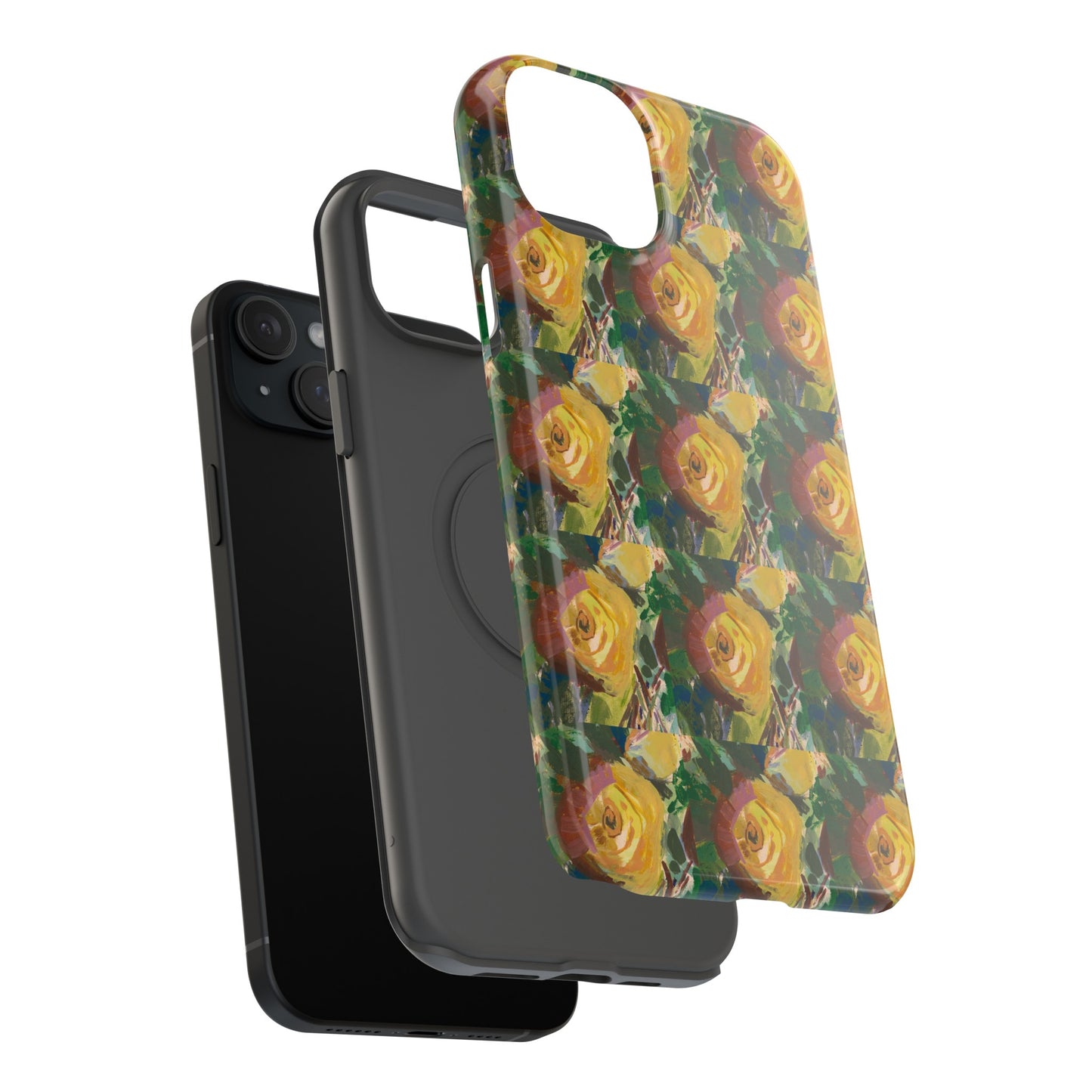 Vintage Yellow Rose - Tile Pattern Phone Case