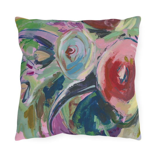 Abstract Floral - Outdoor Pillow