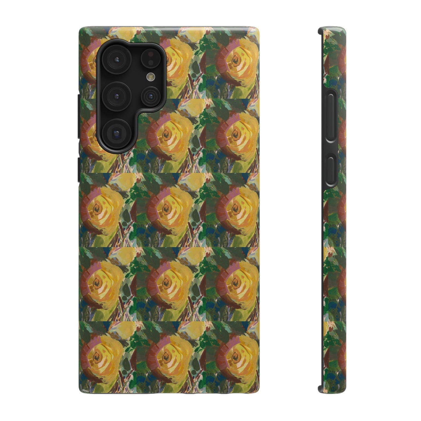 Vintage Yellow Rose - Tile Pattern Phone Case