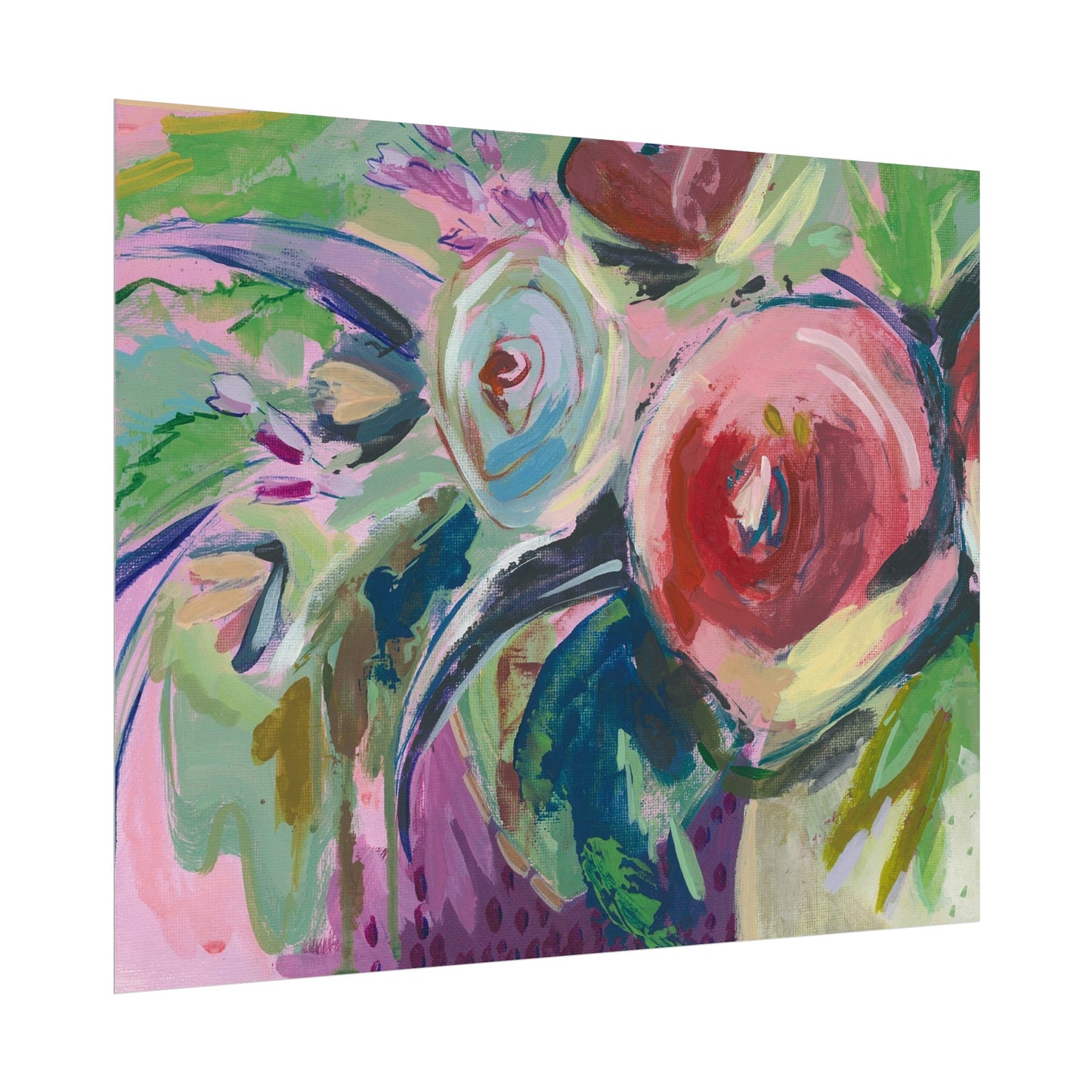 Abstract Floral - Textured Watercolor Matte Print