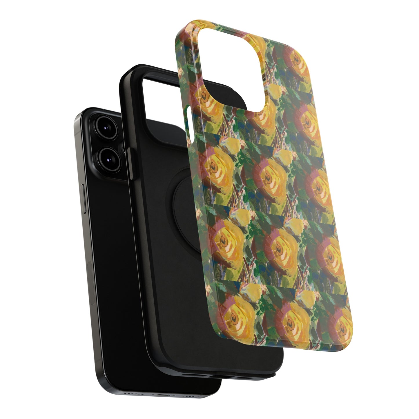 Vintage Yellow Rose - Tile Pattern Phone Case