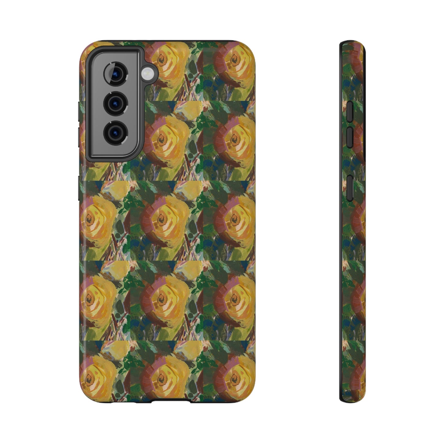 Vintage Yellow Rose - Tile Pattern Phone Case