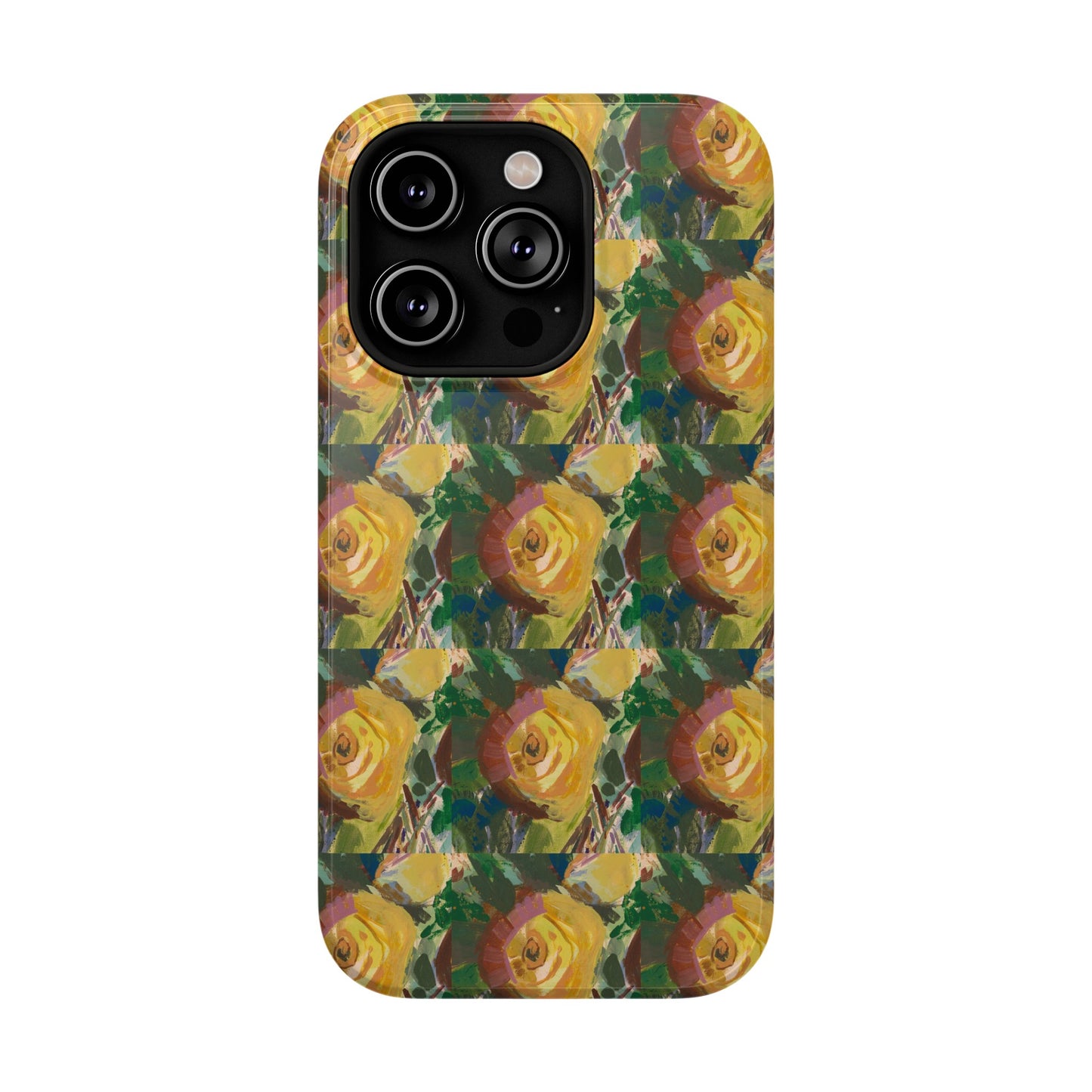 Vintage Yellow Rose - Tile Pattern Phone Case