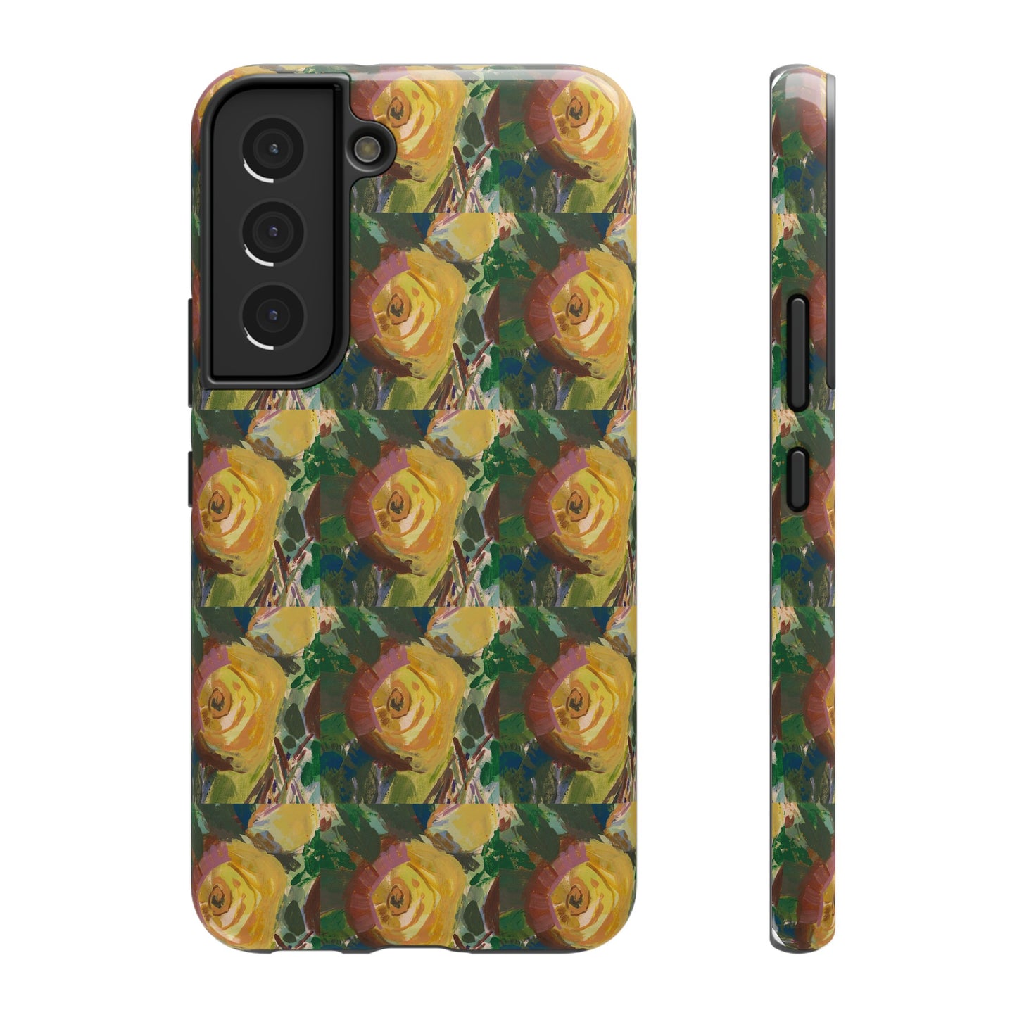 Vintage Yellow Rose - Tile Pattern Phone Case