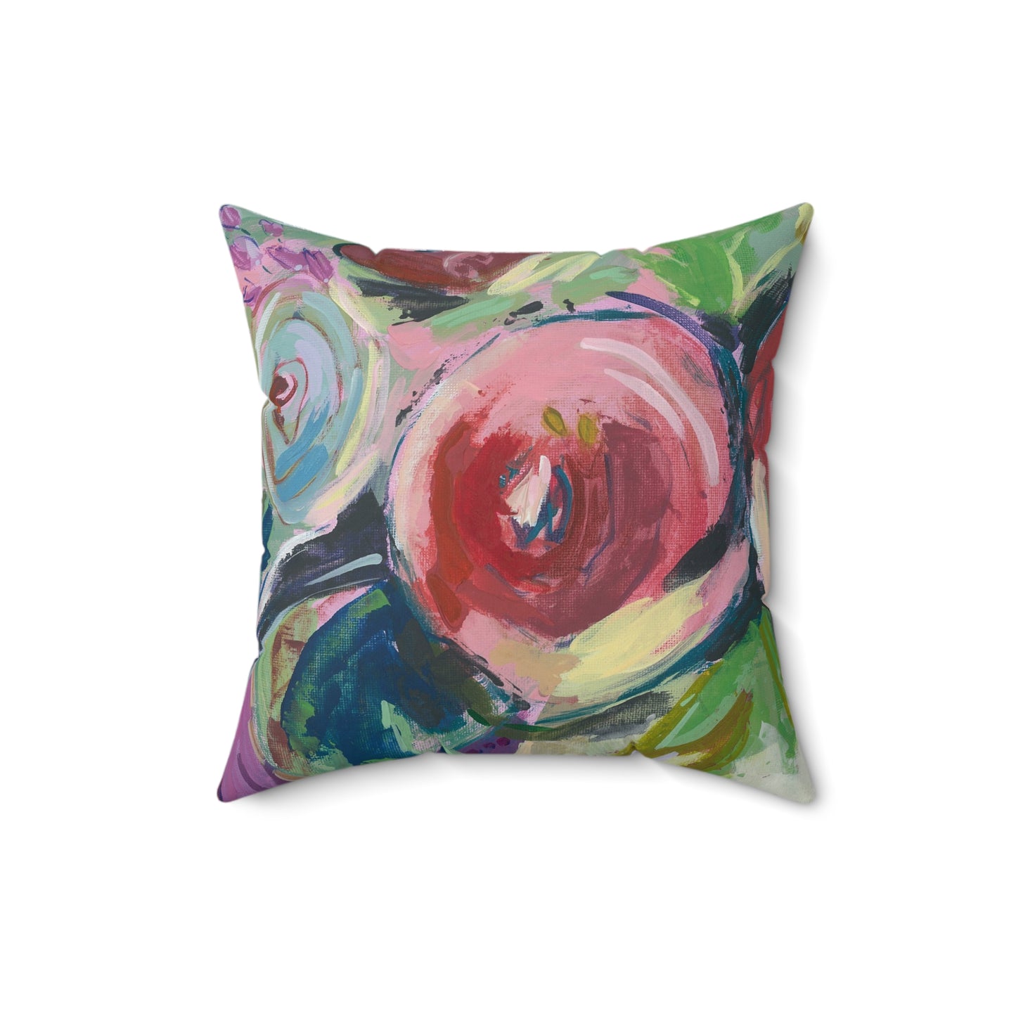 Abstract Floral - Square Throw Pillow