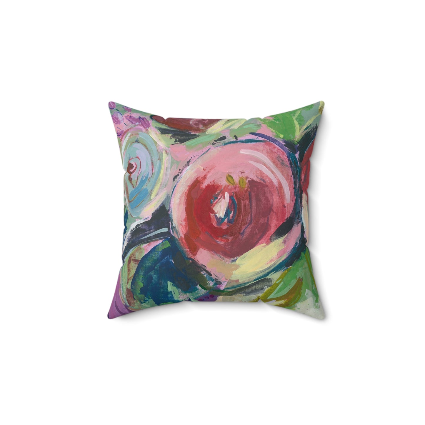 Abstract Floral - Square Throw Pillow