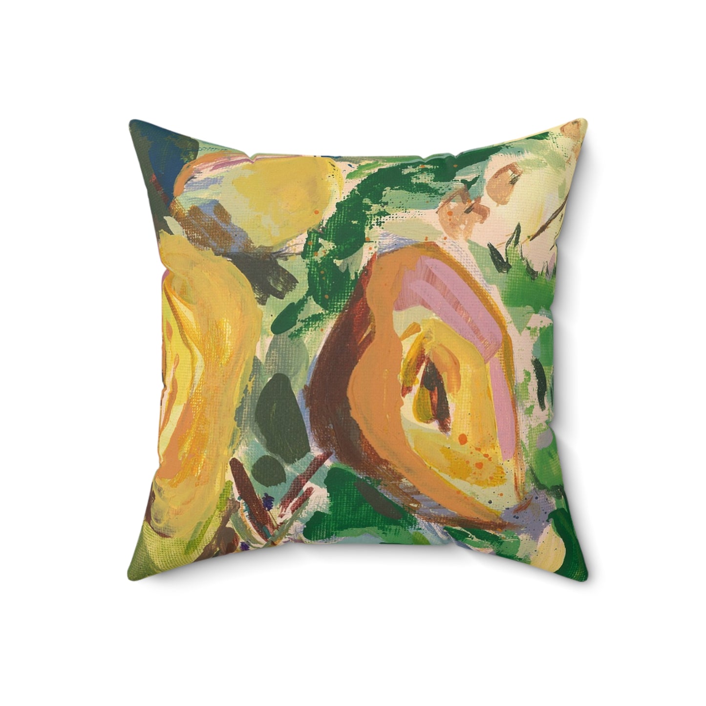 Cheery Yellow - Square Throw Pillow