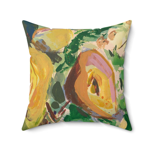 Cheery Yellow - Square Throw Pillow