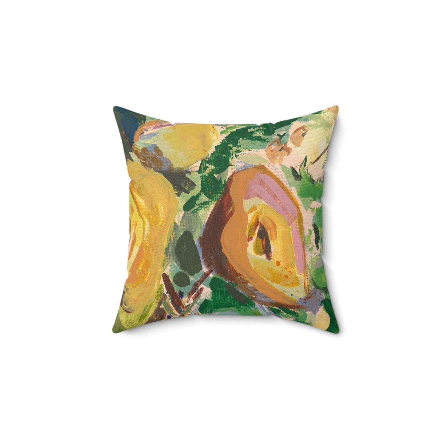 Cheery Yellow - Square Throw Pillow