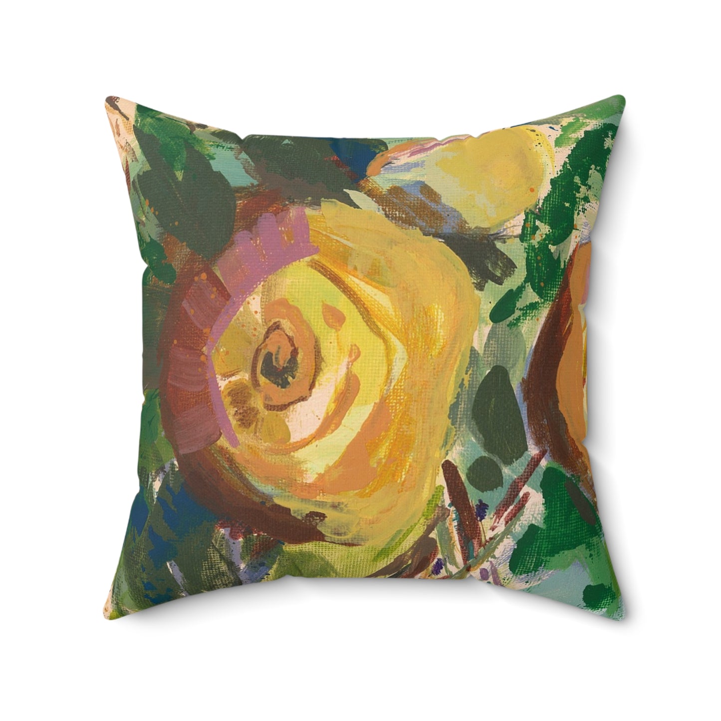 Cheery Yellow - Square Throw Pillow