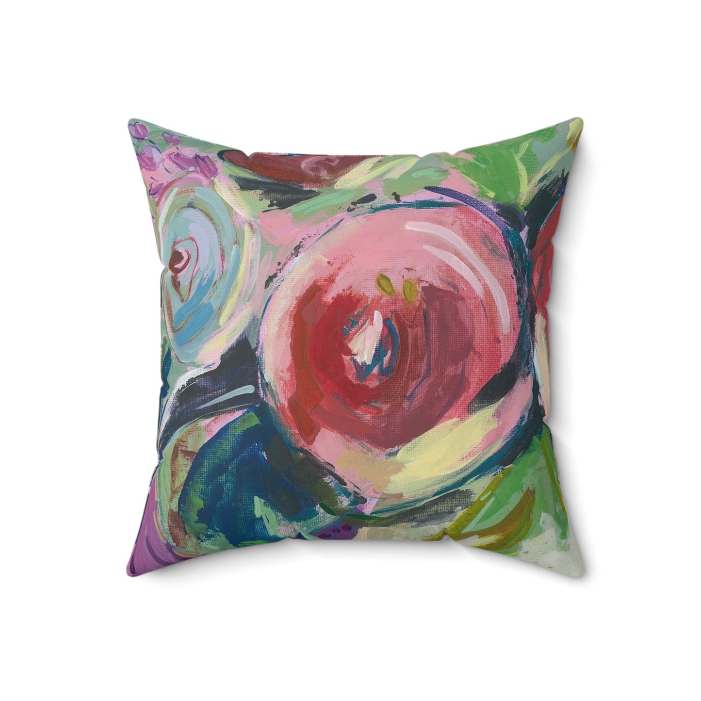 Abstract Floral - Square Throw Pillow