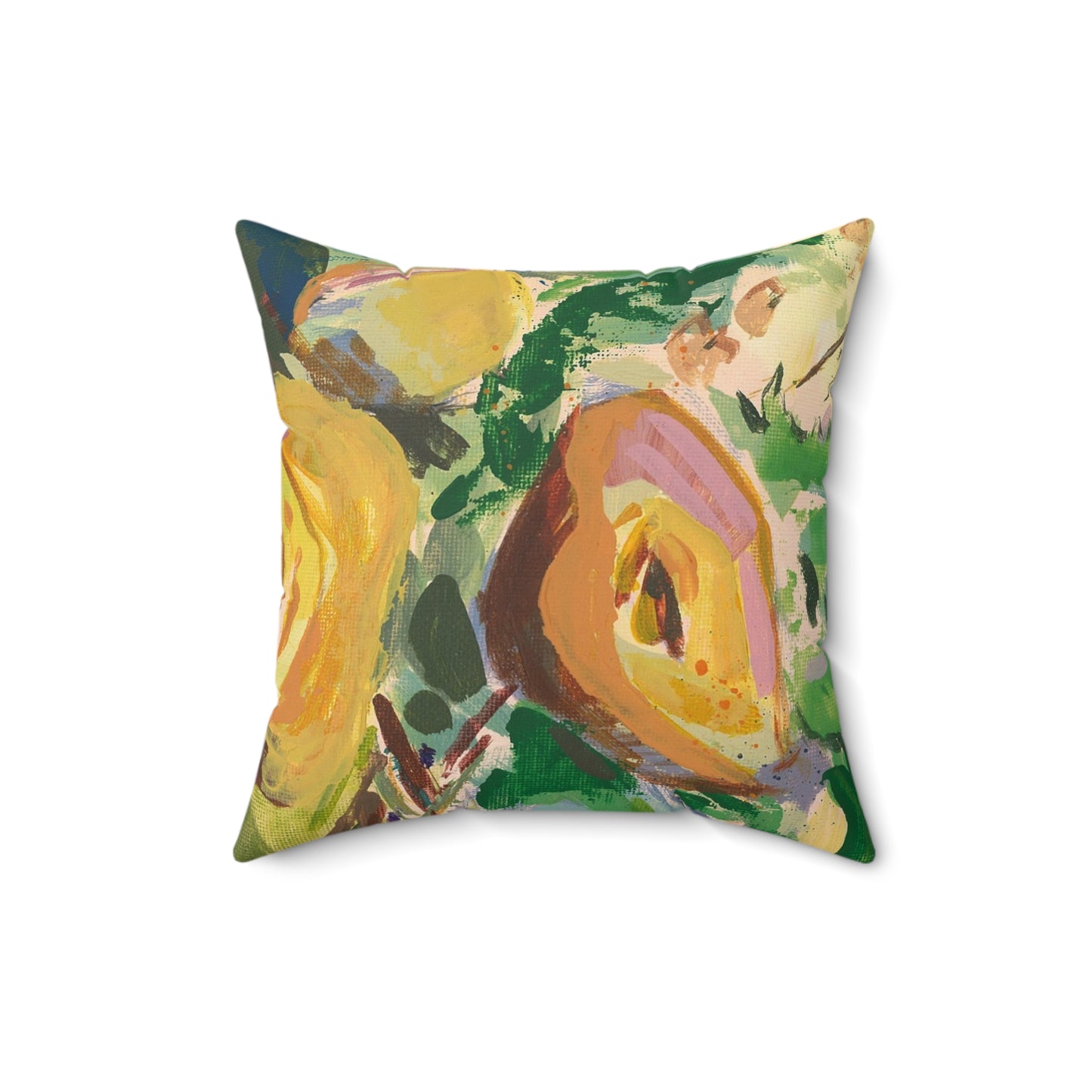 Cheery Yellow - Square Throw Pillow