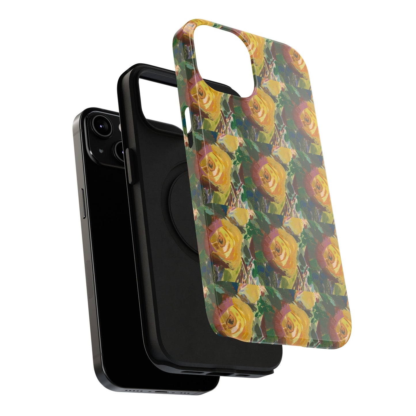 Vintage Yellow Rose - Tile Pattern Phone Case