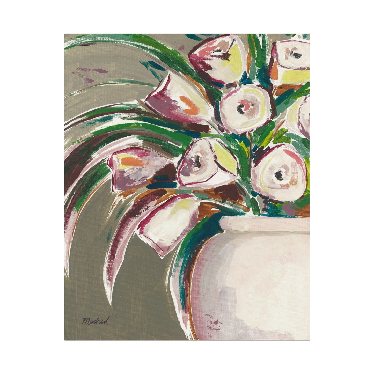 Springtime Bouquet - Textured Watercolor Matte Print