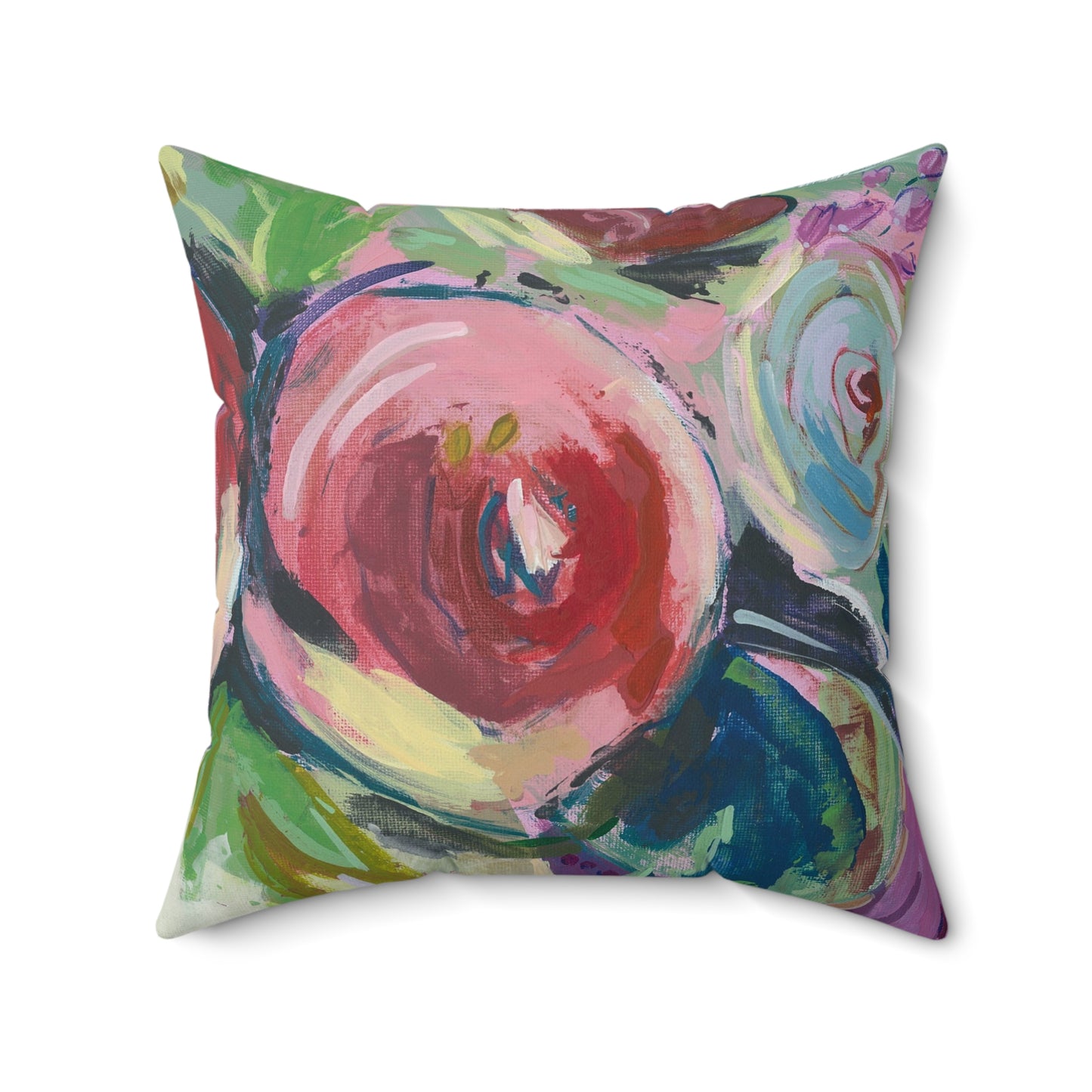 Abstract Floral - Square Throw Pillow