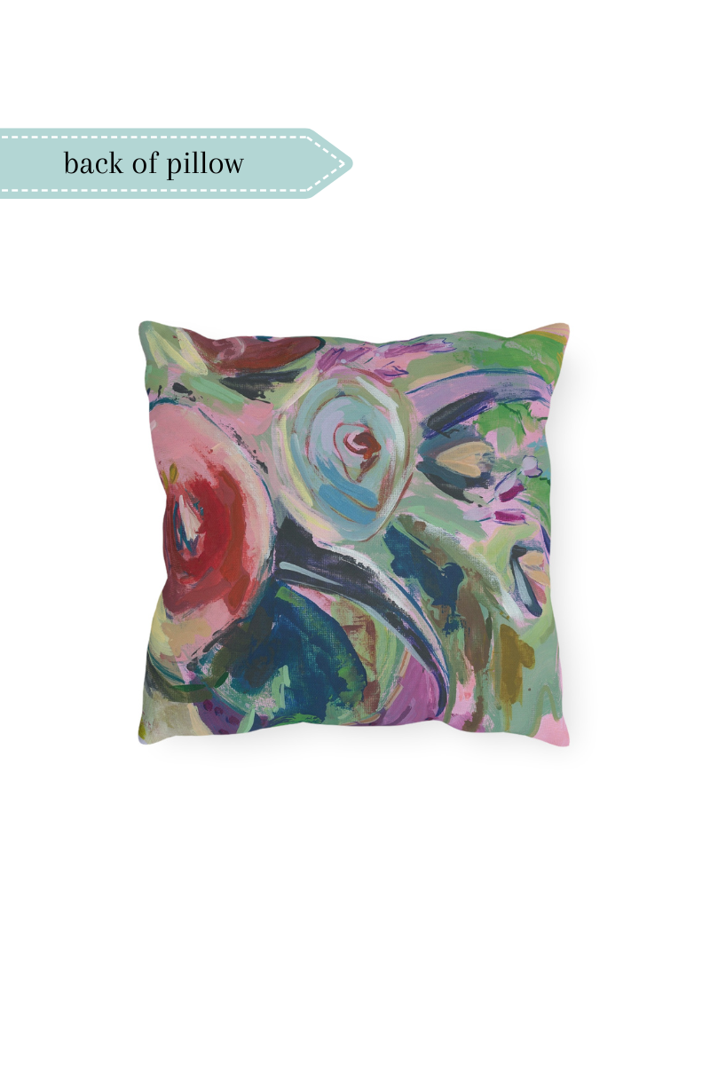 Abstract Floral - Outdoor Pillow